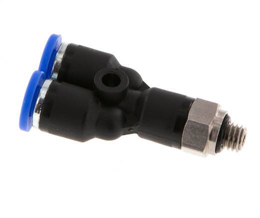 4mm x M 5 Y Push-in Fitting with Male Threads Brass/PA 66 NBR Rotatable [2 Pieces]