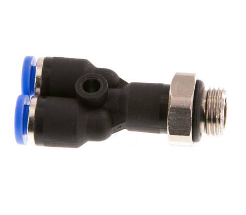 4mm x G1/8'' Y Push-in Fitting with Male Threads Brass/PA 66 NBR Rotatable [2 Pieces]