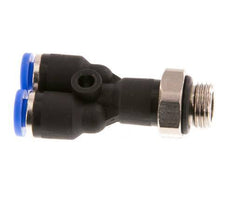 4mm x G1/8'' Y Push-in Fitting with Male Threads Brass/PA 66 NBR Rotatable [2 Pieces]