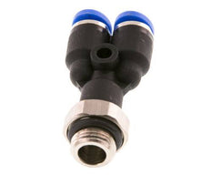 4mm x G1/8'' Y Push-in Fitting with Male Threads Brass/PA 66 NBR Rotatable [2 Pieces]