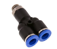 8mm x G1/8'' Y Push-in Fitting with Male Threads Brass/PA 66 NBR Rotatable [2 Pieces]