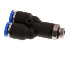 8mm x G1/8'' Y Push-in Fitting with Male Threads Brass/PA 66 NBR Rotatable [2 Pieces]