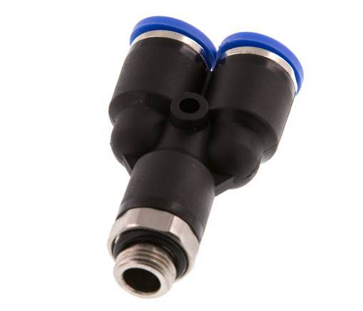 8mm x G1/8'' Y Push-in Fitting with Male Threads Brass/PA 66 NBR Rotatable [2 Pieces]