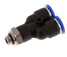 10mm x G1/8'' Y Push-in Fitting with Male Threads Brass/PA 66 NBR Rotatable