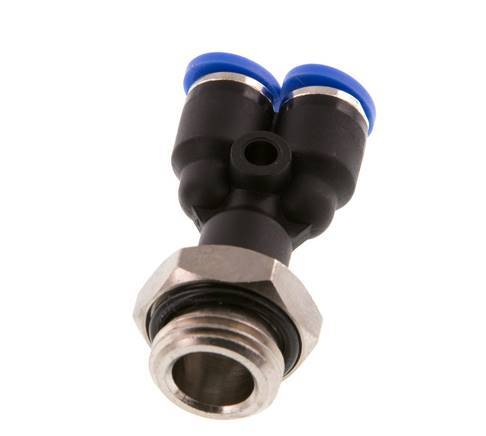 4mm x G1/4'' Y Push-in Fitting with Male Threads Brass/PA 66 NBR Rotatable [2 Pieces]