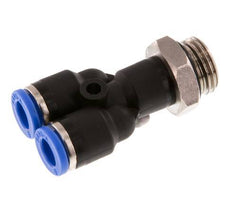 6mm x G1/4'' Y Push-in Fitting with Male Threads Brass/PA 66 NBR Rotatable [2 Pieces]