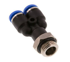 6mm x G1/4'' Y Push-in Fitting with Male Threads Brass/PA 66 NBR Rotatable [2 Pieces]