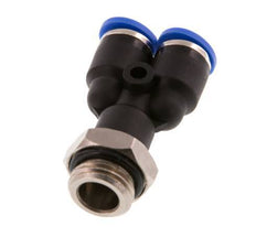 6mm x G1/4'' Y Push-in Fitting with Male Threads Brass/PA 66 NBR Rotatable [2 Pieces]