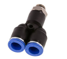 12mm x G1/4'' Y Push-in Fitting with Male Threads Brass/PA 66 NBR Rotatable