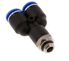 12mm x G1/4'' Y Push-in Fitting with Male Threads Brass/PA 66 NBR Rotatable