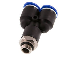 12mm x G1/4'' Y Push-in Fitting with Male Threads Brass/PA 66 NBR Rotatable