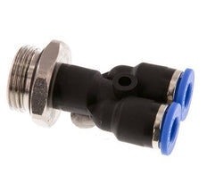 6mm x G3/8'' Y Push-in Fitting with Male Threads Brass/PA 66 NBR Rotatable [2 Pieces]