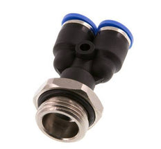 6mm x G3/8'' Y Push-in Fitting with Male Threads Brass/PA 66 NBR Rotatable [2 Pieces]