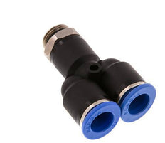12mm x G3/8'' Y Push-in Fitting with Male Threads Brass/PA 66 NBR Rotatable