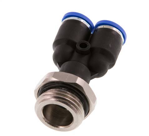 8mm x G1/2'' Y Push-in Fitting with Male Threads Brass/PA 66 NBR Rotatable