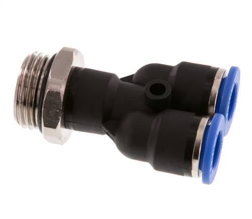 10mm x G1/2'' Y Push-in Fitting with Male Threads Brass/PA 66 NBR Rotatable