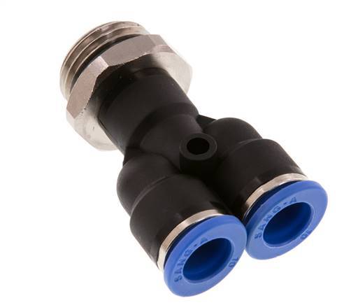 10mm x G1/2'' Y Push-in Fitting with Male Threads Brass/PA 66 NBR Rotatable