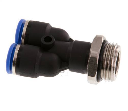 10mm x G1/2'' Y Push-in Fitting with Male Threads Brass/PA 66 NBR Rotatable
