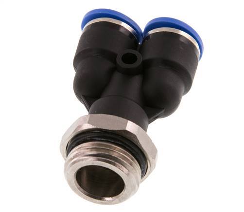 10mm x G1/2'' Y Push-in Fitting with Male Threads Brass/PA 66 NBR Rotatable