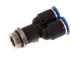 12mm x G1/2'' Y Push-in Fitting with Male Threads Brass/PA 66 NBR Rotatable