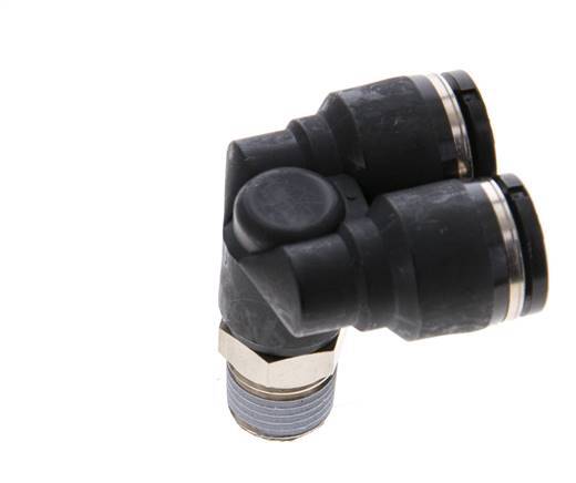 10mm x R1/4'' Y Push-in Fitting with Male Threads Brass/PBT NBR Rotatable