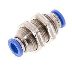 6mm Push-in Fitting Brass/PA 66 NBR Bulkhead [2 Pieces]