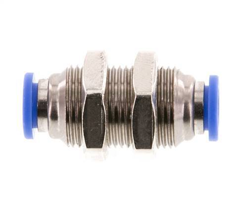 6mm Push-in Fitting Brass/PA 66 NBR Bulkhead [2 Pieces]
