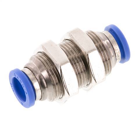 8mm Push-in Fitting Brass/PA 66 NBR Bulkhead [2 Pieces]