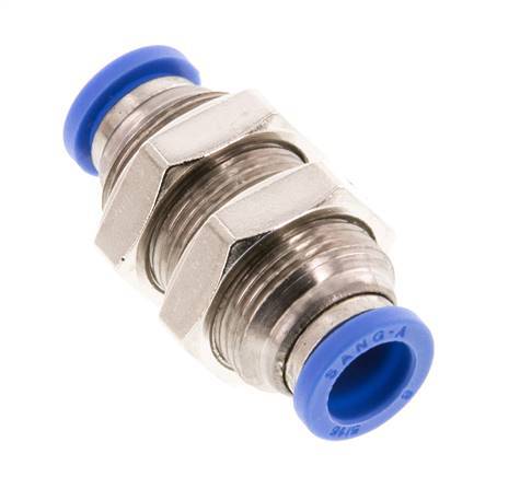 8mm Push-in Fitting Brass/PA 66 NBR Bulkhead [2 Pieces]
