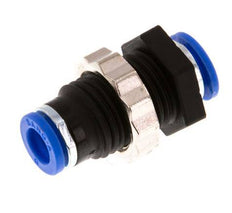 6mm Push-in Fitting PA 66 NBR Bulkhead [2 Pieces]