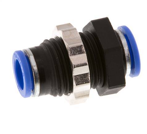 10mm Push-in Fitting PA 66 NBR Bulkhead [2 Pieces]