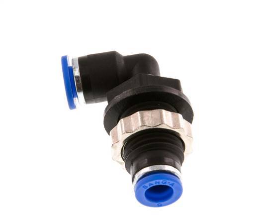 6mm 90deg Elbow Push-in Fitting PA 66 NBR Bulkhead [2 Pieces]