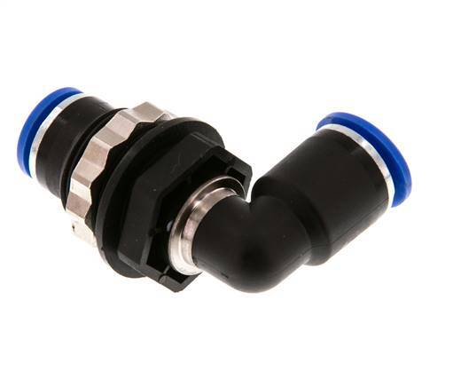 12mm 90deg Elbow Push-in Fitting PA 66 NBR Bulkhead