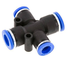 8mm x 10mm Cross Push-in Fitting PA 66 NBR 2 Outlets