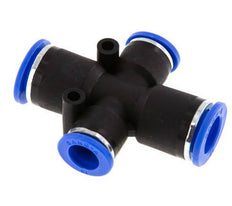 10mm x 12mm Cross Push-in Fitting PA 66 NBR 2 Outlets