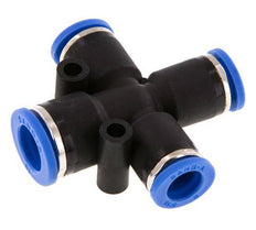 8mm x 10mm Cross Push-in Fitting PA 66 NBR 3 Outlets