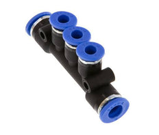 4mm x 6mm 3-way Manifold Push-in Fitting Brass/PA 66 NBR [2 Pieces]