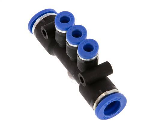 4mm x 8mm 3-way Manifold Push-in Fitting Brass/PA 66 NBR