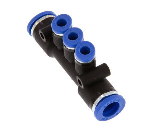 4mm x 8mm 3-way Manifold Push-in Fitting Brass/PA 66 NBR