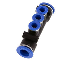 6mm x 10mm 3-way Manifold Push-in Fitting Brass/PA 66 NBR