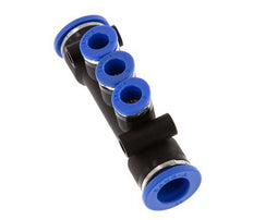 6mm x 10mm 3-way Manifold Push-in Fitting Brass/PA 66 NBR