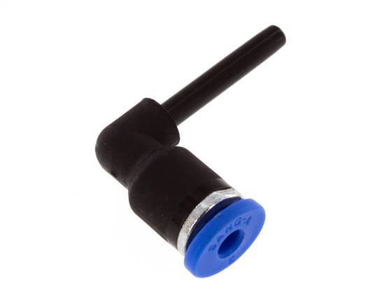 3mm x 3mm 90deg Elbow Push-in Fitting with Plug-in PA 66 NBR [5 Pieces]