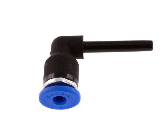 3mm x 3mm 90deg Elbow Push-in Fitting with Plug-in PA 66 NBR [5 Pieces]