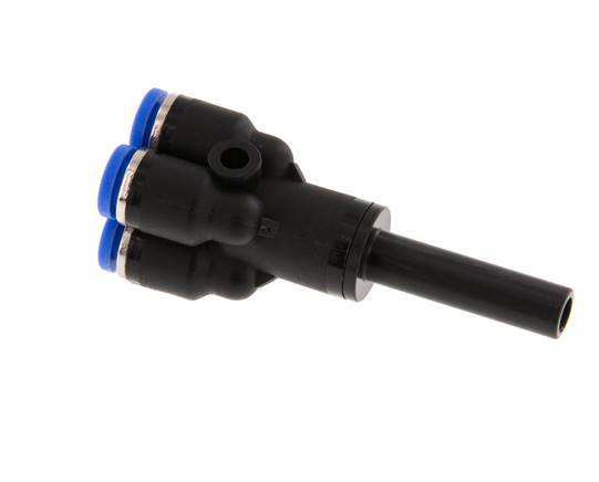 4mm x 6mm 4-way Y Manifold Push-in Fitting with Plug-in Brass/PA 66 NBR