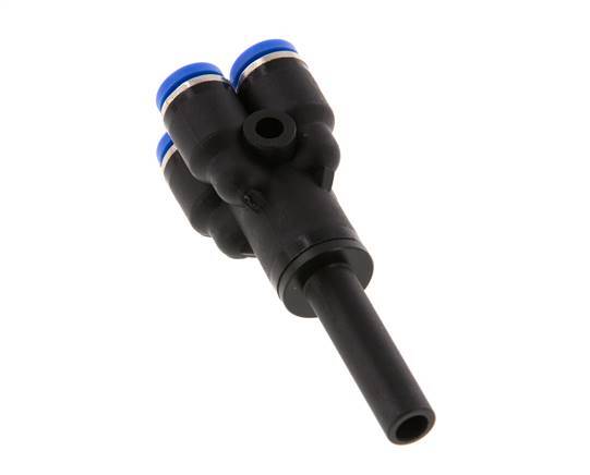 4mm x 6mm 4-way Y Manifold Push-in Fitting with Plug-in Brass/PA 66 NBR