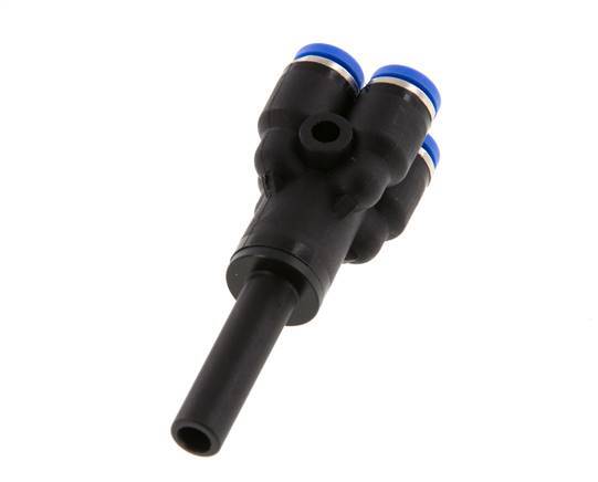 4mm x 6mm 4-way Y Manifold Push-in Fitting with Plug-in Brass/PA 66 NBR