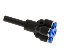 4mm x 6mm 4-way Y Manifold Push-in Fitting with Plug-in Brass/PA 66 NBR