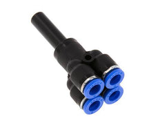 6mm x 8mm 4-way Y Manifold Push-in Fitting with Plug-in Brass/PA 66 NBR