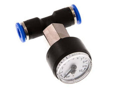 Pressure Gauge 6mm Union Straight 0-10 bar (0-145psi)