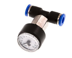 Pressure Gauge 6mm Union Straight 0-10 bar (0-145psi)